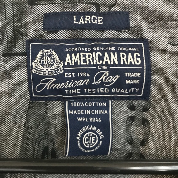 AMERICAN RAG Nautical Button Down Shirt. Men’s L - Picture 2 of 4